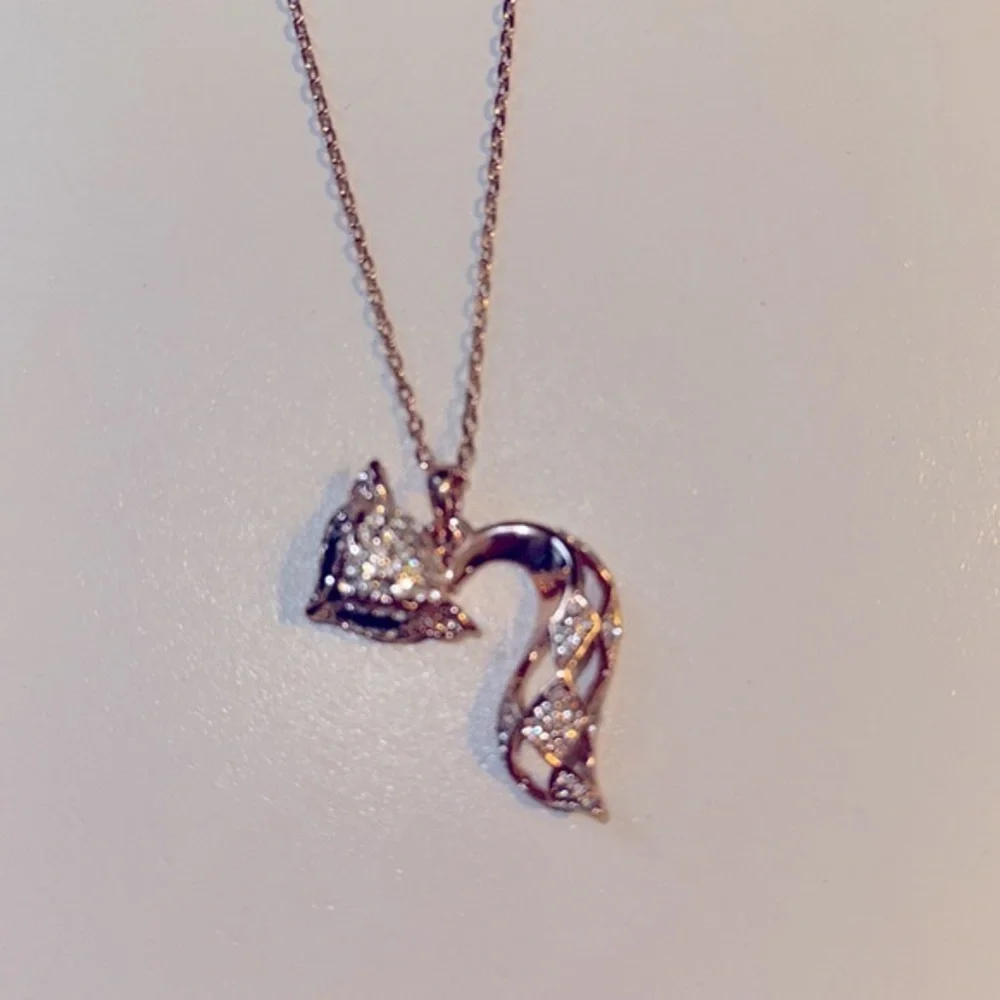 Fox 🦊 Necklace  Adjustable Rose Gold Colored Chain